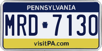 PA license plate MRD7130
