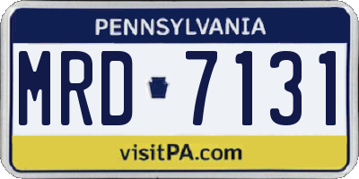 PA license plate MRD7131