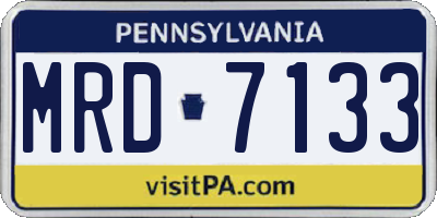 PA license plate MRD7133