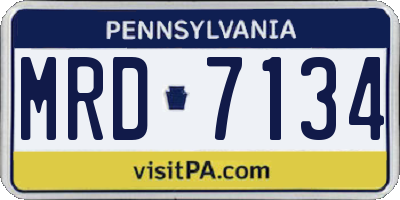 PA license plate MRD7134