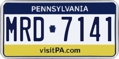 PA license plate MRD7141