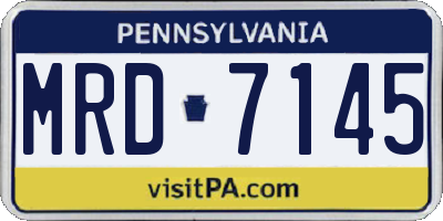 PA license plate MRD7145