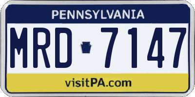 PA license plate MRD7147