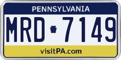 PA license plate MRD7149
