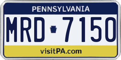 PA license plate MRD7150