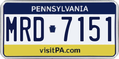 PA license plate MRD7151