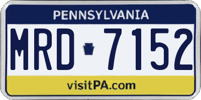 PA license plate MRD7152