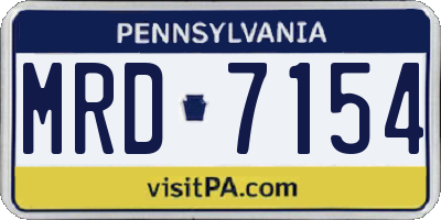 PA license plate MRD7154