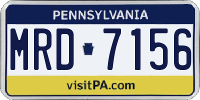 PA license plate MRD7156