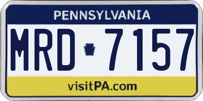 PA license plate MRD7157