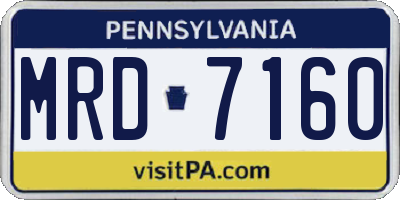 PA license plate MRD7160
