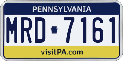 PA license plate MRD7161