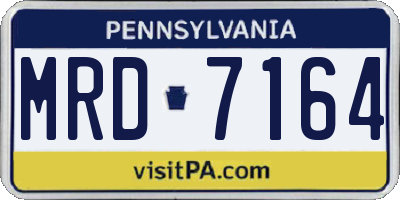 PA license plate MRD7164