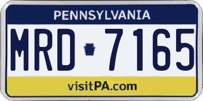 PA license plate MRD7165
