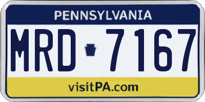 PA license plate MRD7167