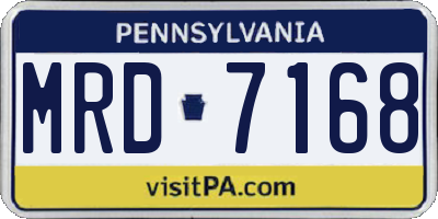 PA license plate MRD7168