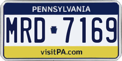 PA license plate MRD7169