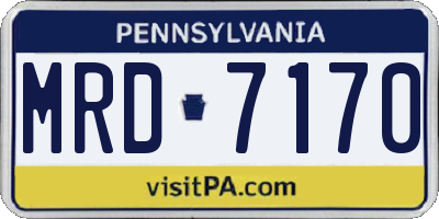 PA license plate MRD7170
