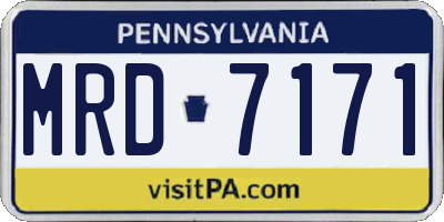 PA license plate MRD7171