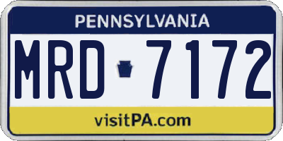 PA license plate MRD7172
