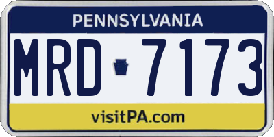 PA license plate MRD7173