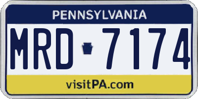 PA license plate MRD7174