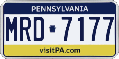 PA license plate MRD7177