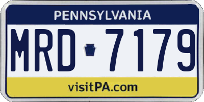 PA license plate MRD7179