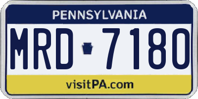 PA license plate MRD7180