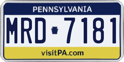 PA license plate MRD7181
