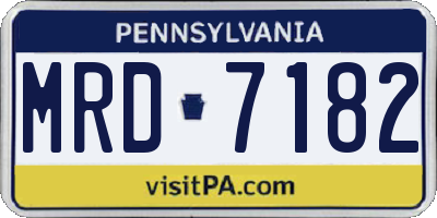 PA license plate MRD7182