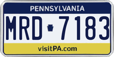 PA license plate MRD7183
