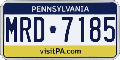 PA license plate MRD7185