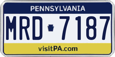 PA license plate MRD7187