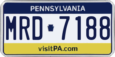 PA license plate MRD7188