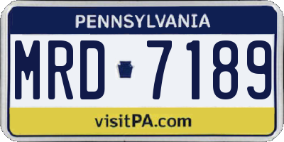 PA license plate MRD7189