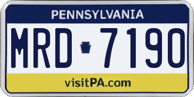 PA license plate MRD7190