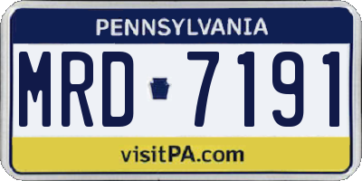 PA license plate MRD7191