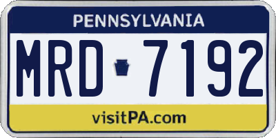 PA license plate MRD7192
