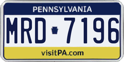 PA license plate MRD7196