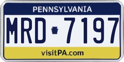PA license plate MRD7197