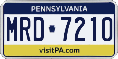 PA license plate MRD7210