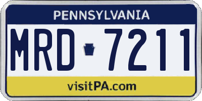 PA license plate MRD7211