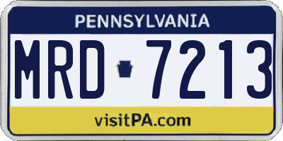 PA license plate MRD7213
