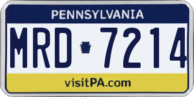 PA license plate MRD7214