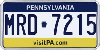 PA license plate MRD7215