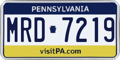 PA license plate MRD7219