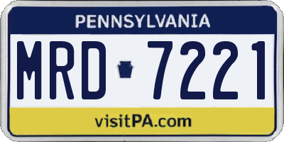 PA license plate MRD7221