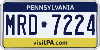 PA license plate MRD7224