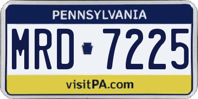 PA license plate MRD7225
